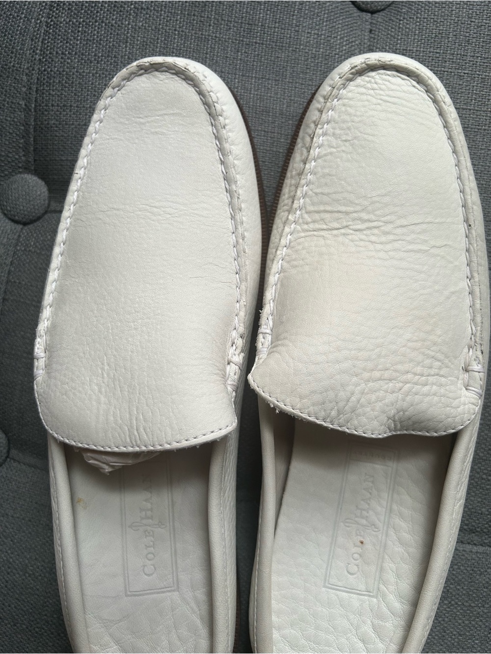 Cole Haan Women’s White Leather Slip-On Loafers - Picture 4 of 6